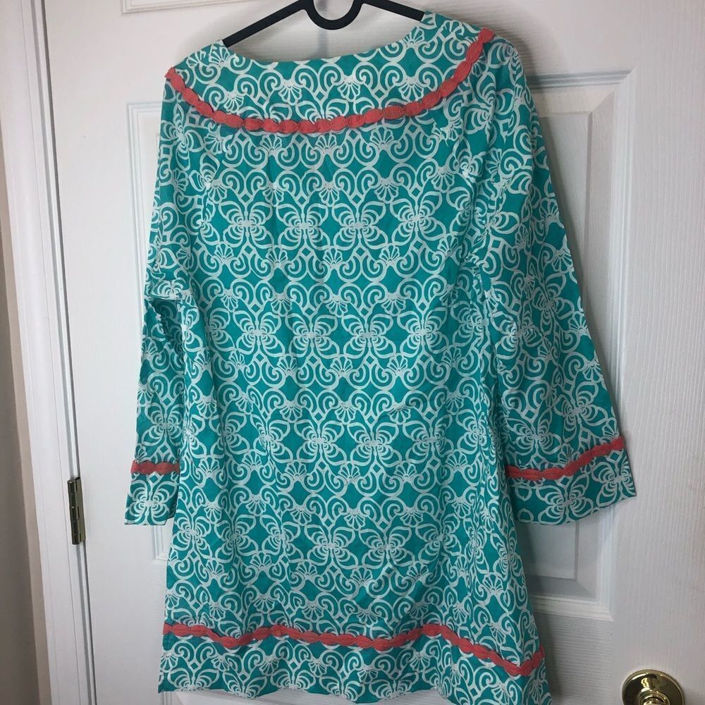 Vineyard Vines turquoise blue and white long sleeve tunic top dress size small - Picture 9 of 12